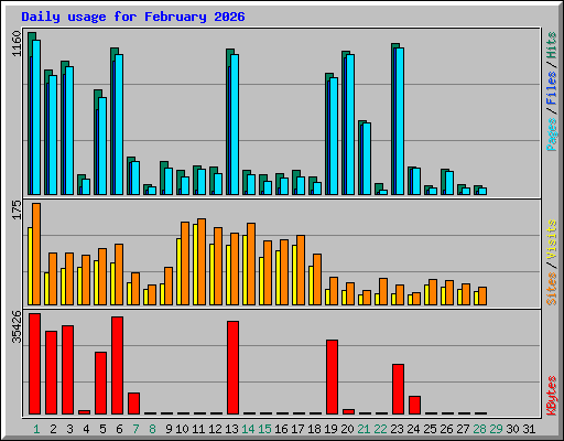 Daily usage for February 2026