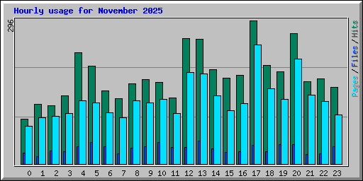 Hourly usage for November 2025